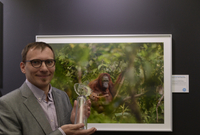Lukáš Zeman převzal 20. listopadu 2018 v Praze hlavní cenu soutěže Czech Press Photo za snímek samice orangutana s umírajícím potomkem z Bornea, který odkazuje na ničení přírody.