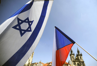 Vlajky Izraele a České Republiky. 