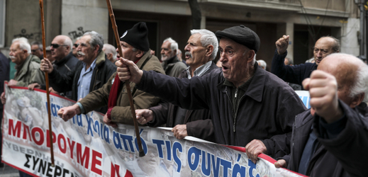 Demonstrace v Aténách.