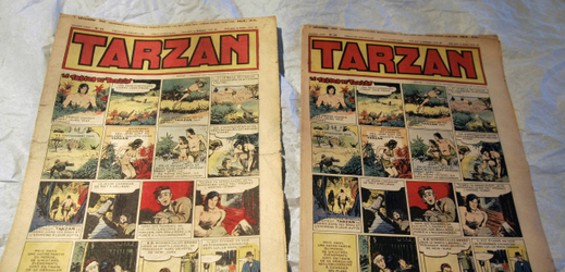 Komiksový příběh o Tarzanovi.