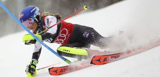 Mikaela Shiffrinová při slalomovém závodě v Záhřebu.