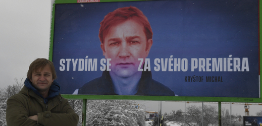  Kryštof Michal - billboard proti premiérovi.