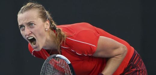 Petra Kvitová se raduje během finále turnaje v Sydney.