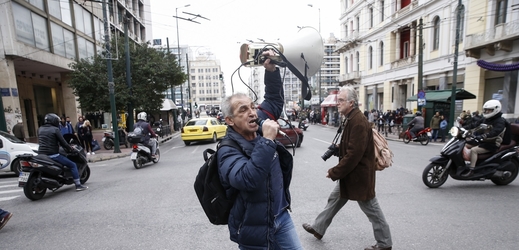 Protesty učitelů v Řecku. 