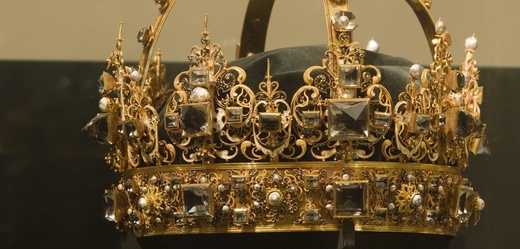 Koruna, jedna část švédských královských klenotů. 