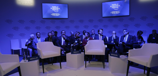Snímek před zahájením Světového ekonomického fóra.