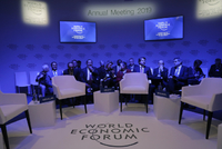 Snímek před zahájením Světového ekonomického fóra.