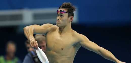 Trojnásobný plavecký olympijský šampion Sun Jang.