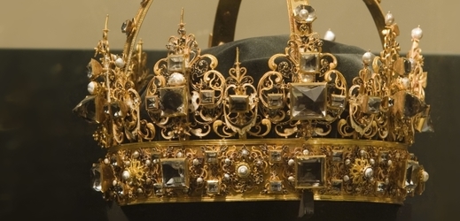 Koruna, jedna část švédských královských klenotů. 