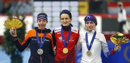 Česká závodnice Martina Sáblíková vyhrála závod na 5000 metrů.