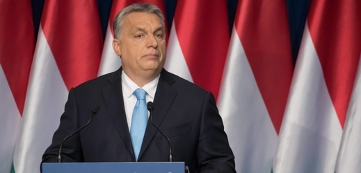 Maďarský premiér Viktor Orbán při výročním projevu o stavu země.
