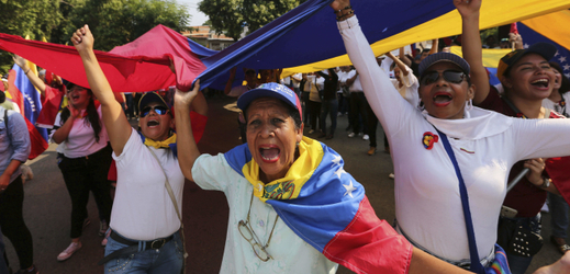 Demonstrace ve Venezuele. 