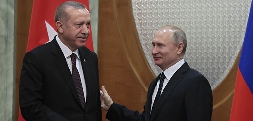 Recep Tayyip Erdoğan (vlevo) a Vladimir Putin.