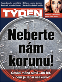 Obálka aktuálního vydání časopisu TÝDEN.