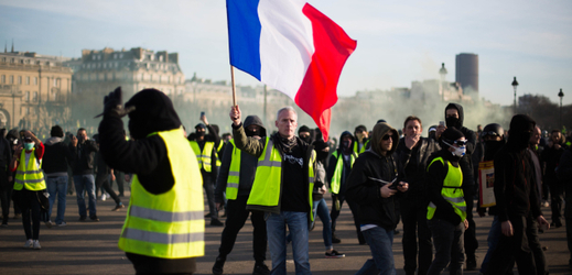 Sobotní demonstrace žlutých vest v Paříži.