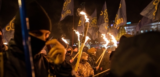 Krajně pravicoví extrémisté v Kyjevě (ilustrační fotografie). 
