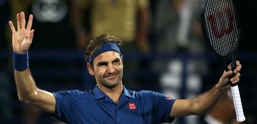 Roger Federer na turnaji v Dubaji.