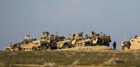 Obrněná vozidla arabsko-syrské koalice SDF.