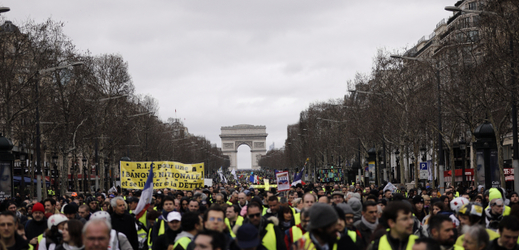 Žluté vesty v Paříži. 