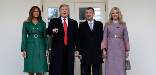 Prezident Donald Trump, Melania Trumpová, Andrej Babiš a Monika Babišová.