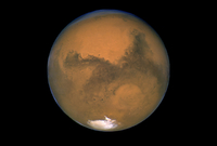 Planeta Mars zachycená Hubblovým teleskopem. 