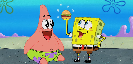 Spongebob s kamarádem Patrikem.