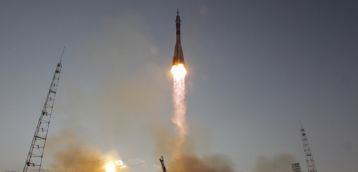 Raketa Sojuz, kosmodrom Bajkonur (ilustrační foto). 