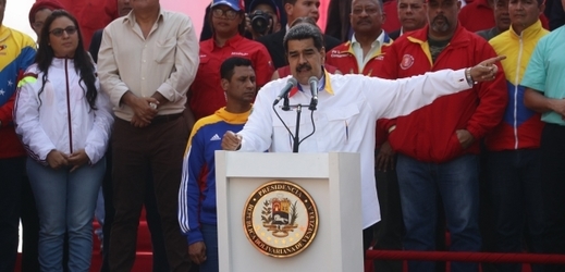 Venezuelský prezident Nicolás Maduro při projevu.