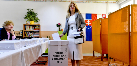 Zuzana Čaputová během eurovoleb.