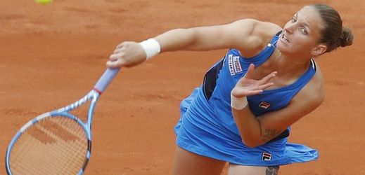 Česká tenistka Karolína Plíšková během zápasu prvního kola na French Open.