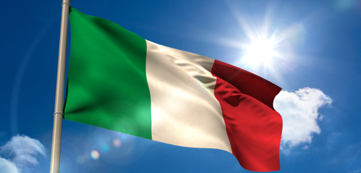 Vlajka Itálie. 