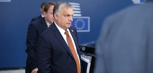 Maďarský premiér Viktor Orbán na schůzce EU v Bruselu.