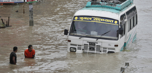 Záplavy v Nepálu.