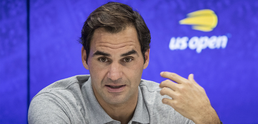 Roger Federer na tiskové konferenci US Open.