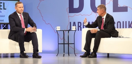 Jaromír Soukup (vlevo) si do Duelu pozval předsedu vlády Andreje Babiše.