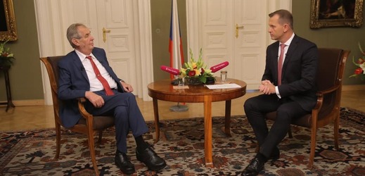 Prezident Miloš Zeman v pořadu TÝDEN s prezidentem.