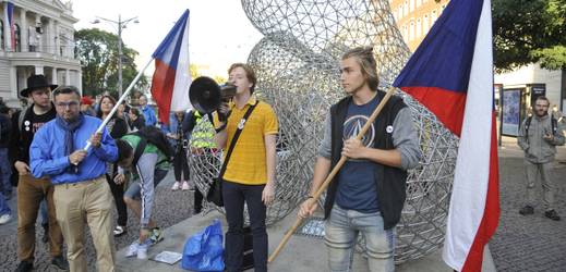 Na brněnském náměstí Svobody se demonstrovalo proti Babišovi.