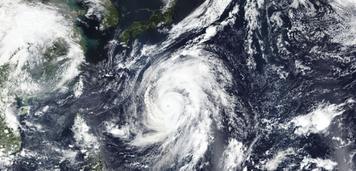 Tajfun Hagibis, snímek ze satelitu. 