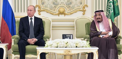 Vladimir Putin a saúdský král Salmán.