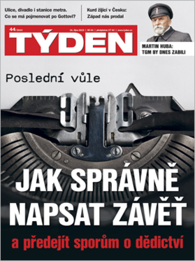 Aktuální obálka časopisu TÝDEN.