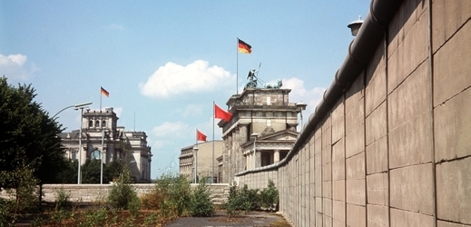 Berlínská zeď v sedmdesátých letech. 