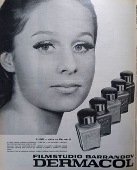 Historické logo i make-up Fluid na reklamě z roku 1972.