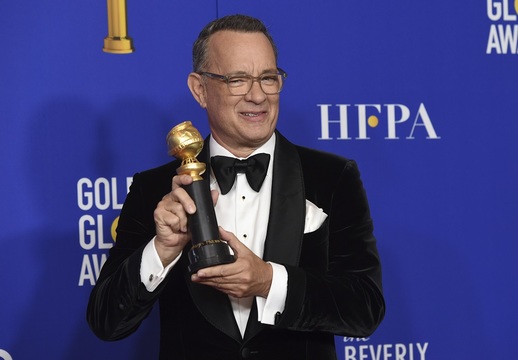 Cenu Cecila DeMilla za přínos světové kinematografii dostal od HFPA herec Tom Hanks. (Foto:Chris Pizzello)