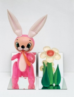 Inflatable Flower and Bunny (Tall White, Pink Bunny), Jeff Koons.