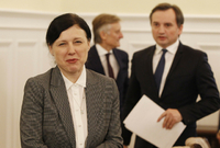 Česká eurokomisařka Věra Jourová a Zbigniew Ziobro, polský ministr spravedlnosti (vpravo).