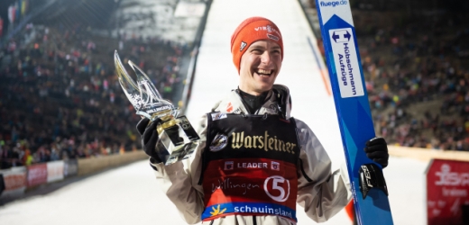Německý skokan na lyžích Stephan Leyhe na domácí půdě vyhrál.