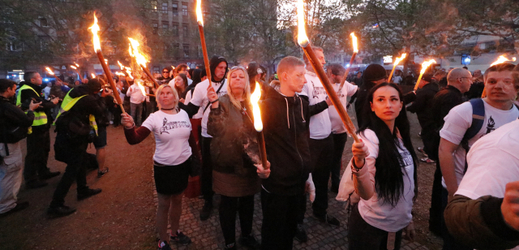 Pochod pravicových radikálů uspořádala Národní a sociální fronta 1. května 2019 v Brně.