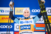 Radost norské lyžařky Therese Johaugové.