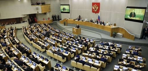 Setkání dolní komory ruského parlamentu v Moskvě.