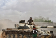 Vojenské jednotky maršála Haftara v Libyi.